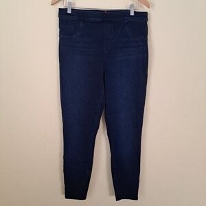 Spanx Pull On Skinny Ankle Jeans Medium Blue Size XL Stretch High Rise Comfort